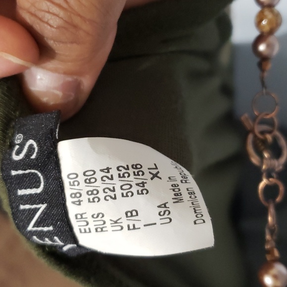 Venus Ladies Summer Dress Size XL Olive Green Light Weight Sleeveless - Picture 6 of 6